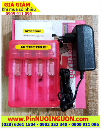 Nitecore Q4; Máy sạc pin Lithium 3.7v Nitecore Q4 _Sạc được 1,2,3,4 Pin 18650, 14500, 18350, 16340, CR123A,..